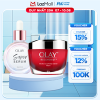 Combo 2 SUPER SERUM OLAY SỨC MẠNH TỪ 5 DƯỠNG CHẤT TRONG 1 - Chai 30ML Và Kem Dưỡng Ẩm OLAY REGENERIST Ban Đêm 50G