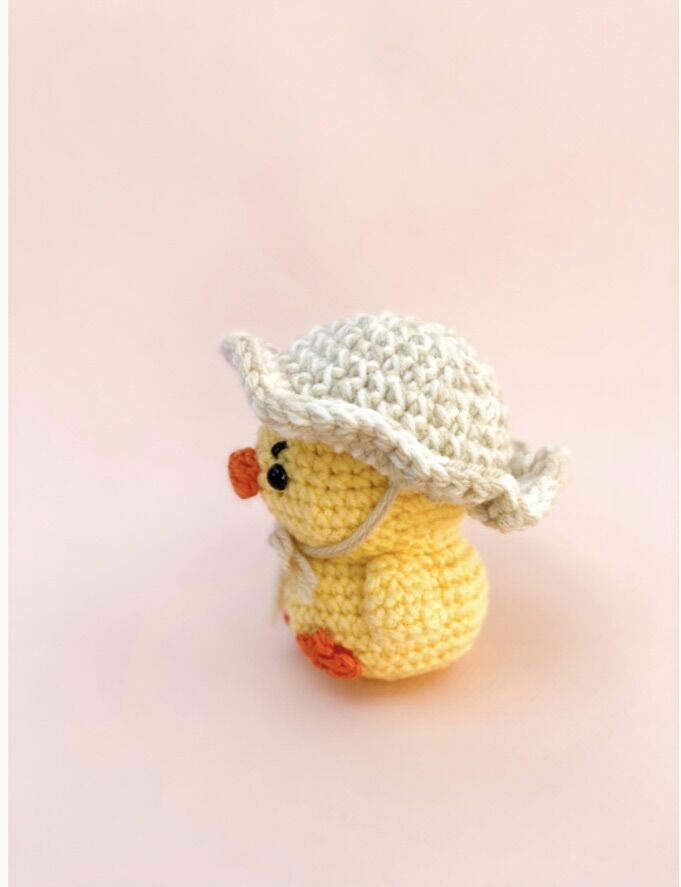 Móc khoá len Gà Con Đội Nón handmade
