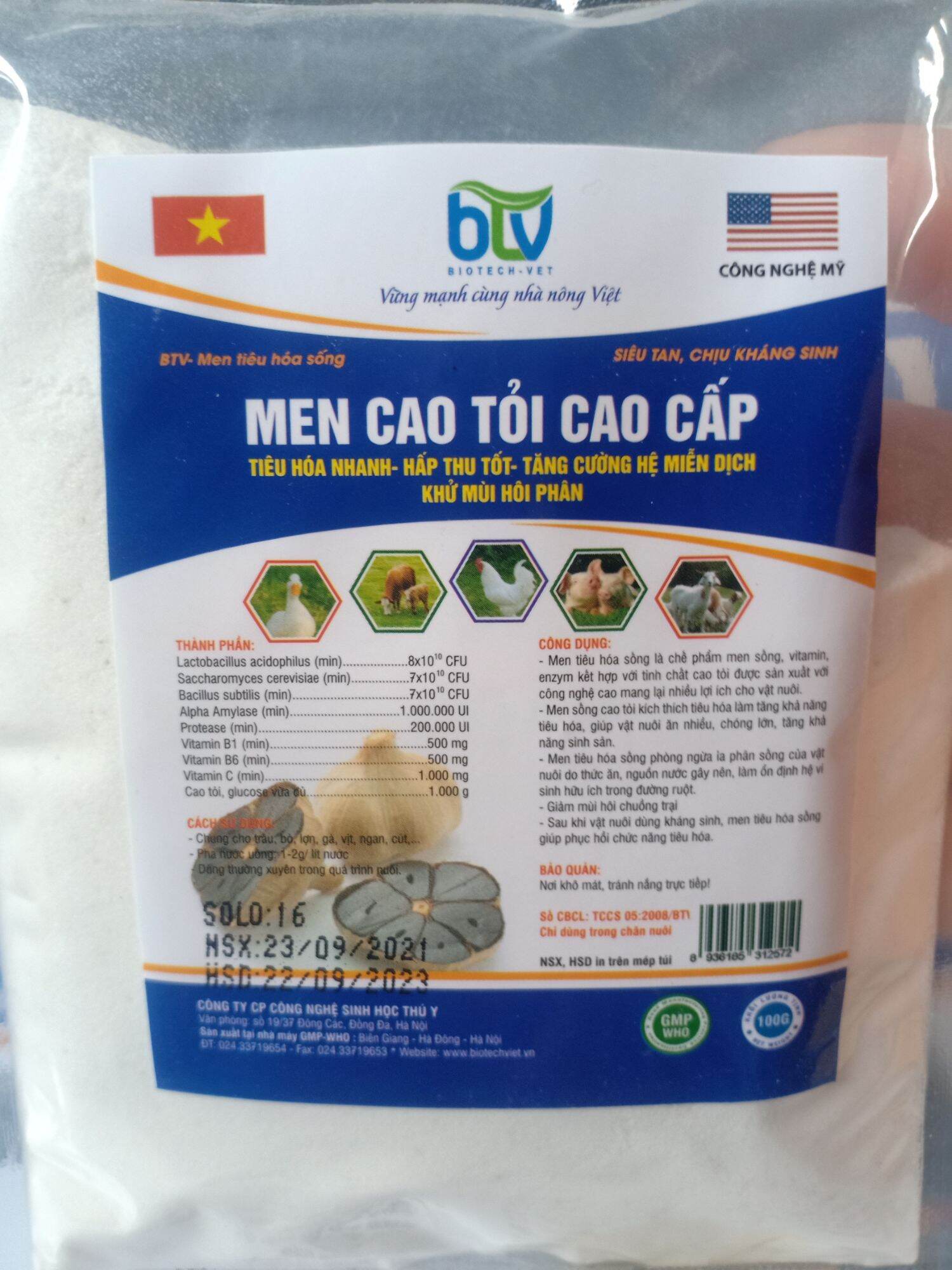 Men cao tỏi cao cấp 1 gói 100gam gà, lợn,...