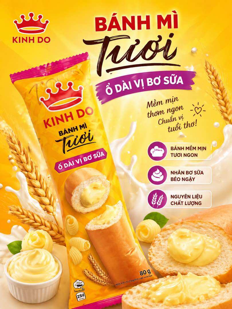 Bánh Mì Kinh Đô Tươi - Ổ Dài Vị Sữa