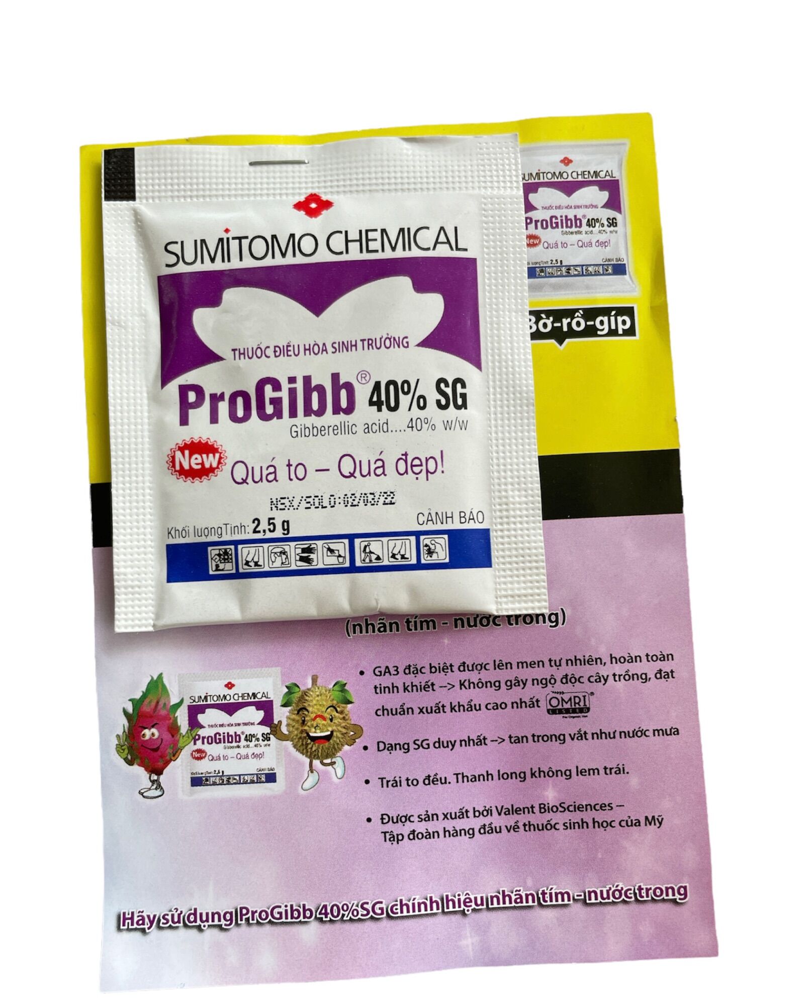 Phân bón lá cao cấp progibb 40% sg gói lớn 2.5gr