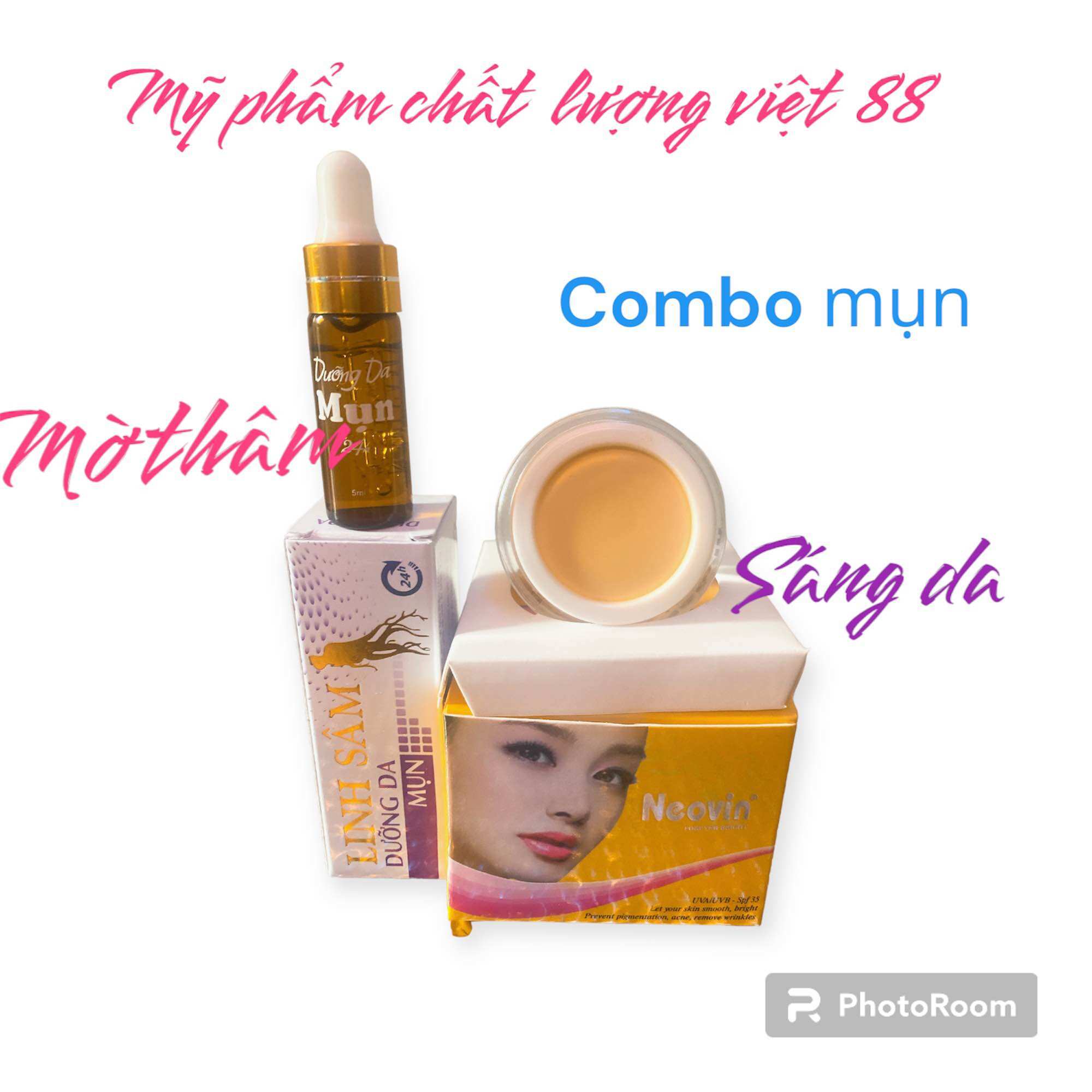 Combo 1 hủ mụn neovin 10g và 1 chấm mụn linh sâm