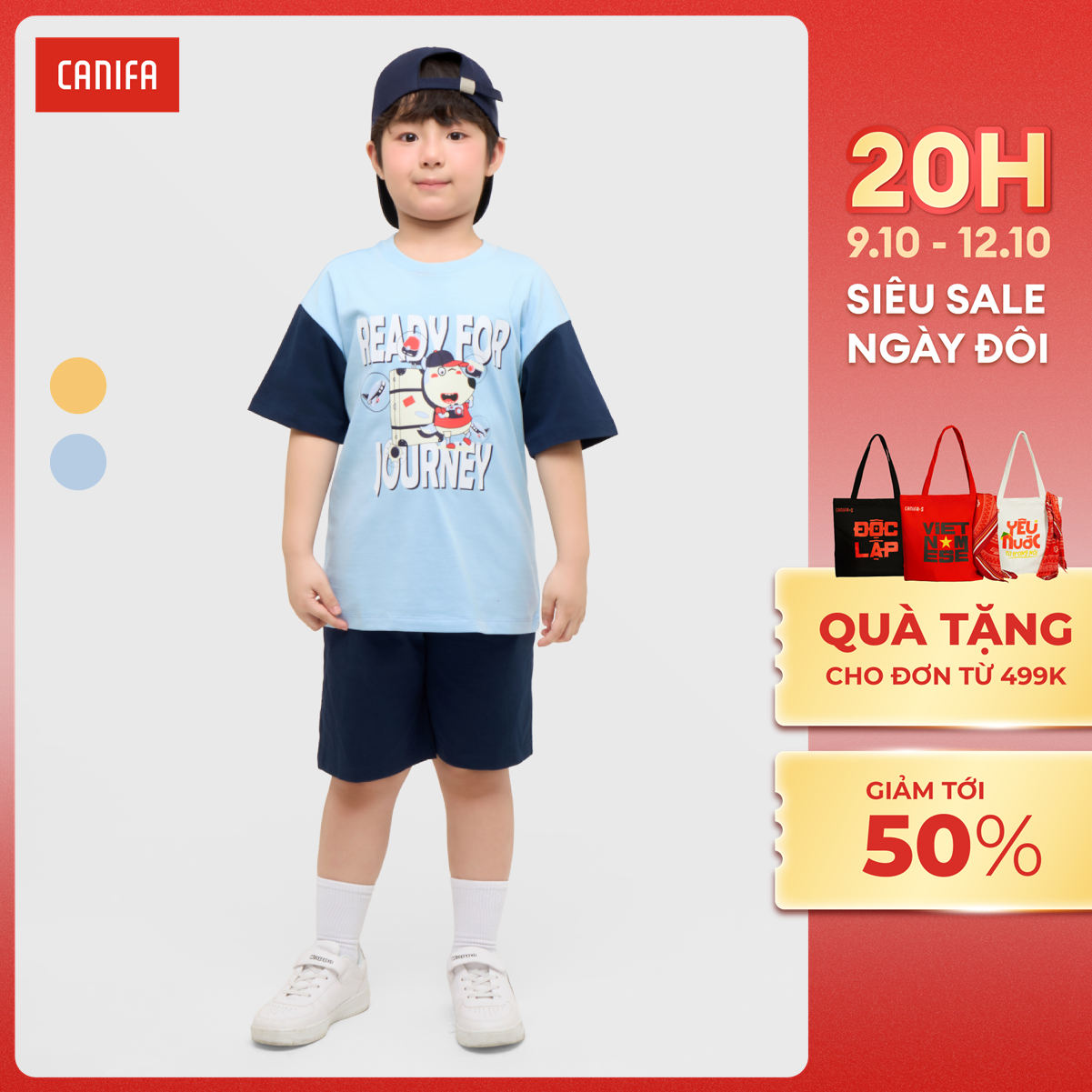 [20H 9-12.10 VOUCHER TỚI 500K] Bộ quần áo bé trai CANIFA 2ST25S007