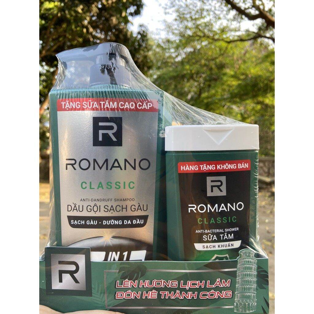 Dầu gội đầu romano 650g tặng chai sữa tắm 150g