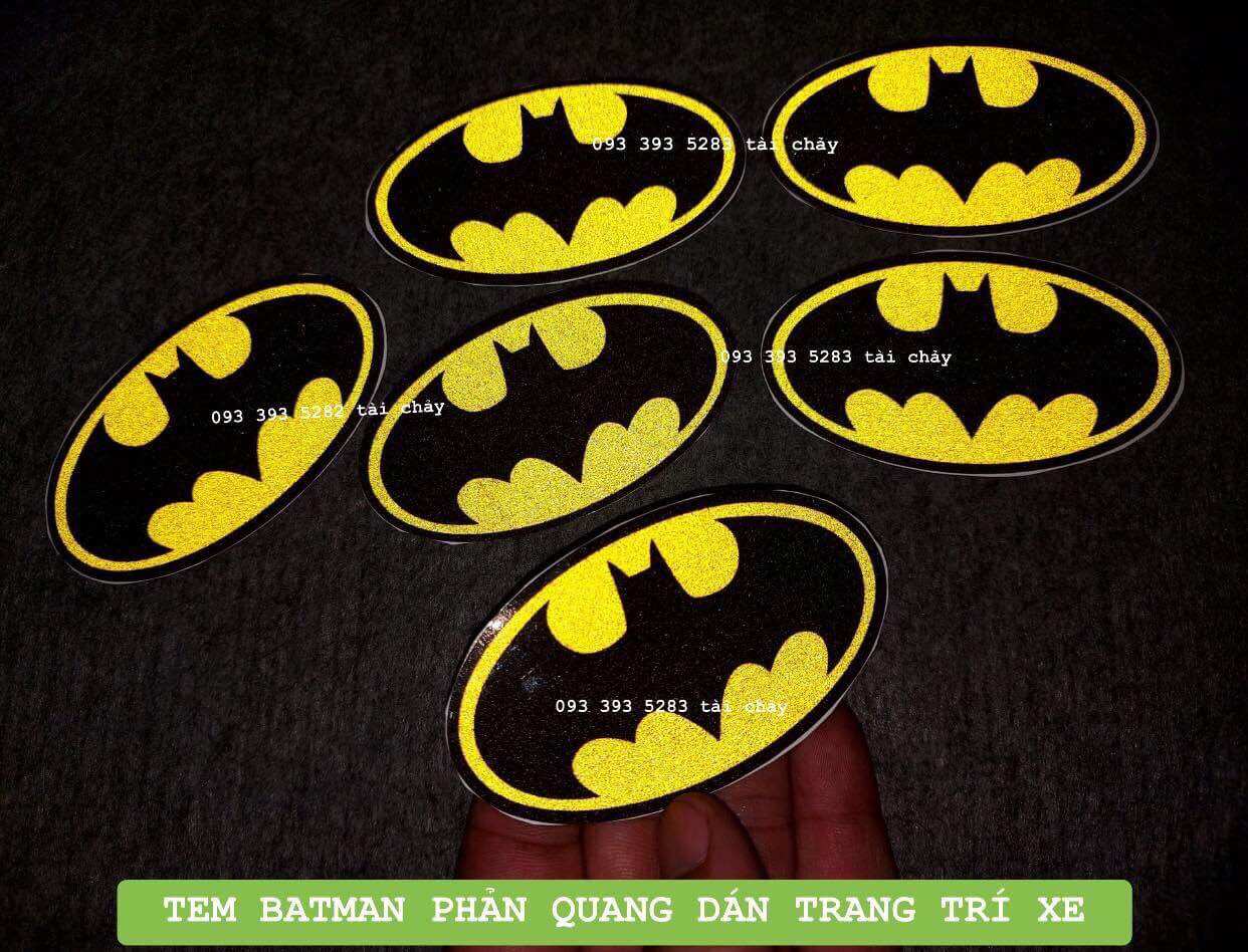 [ 1 MIẾNG ] TEM BATMAN PHẢN QUANG DÁN TRANG TRÍ XE