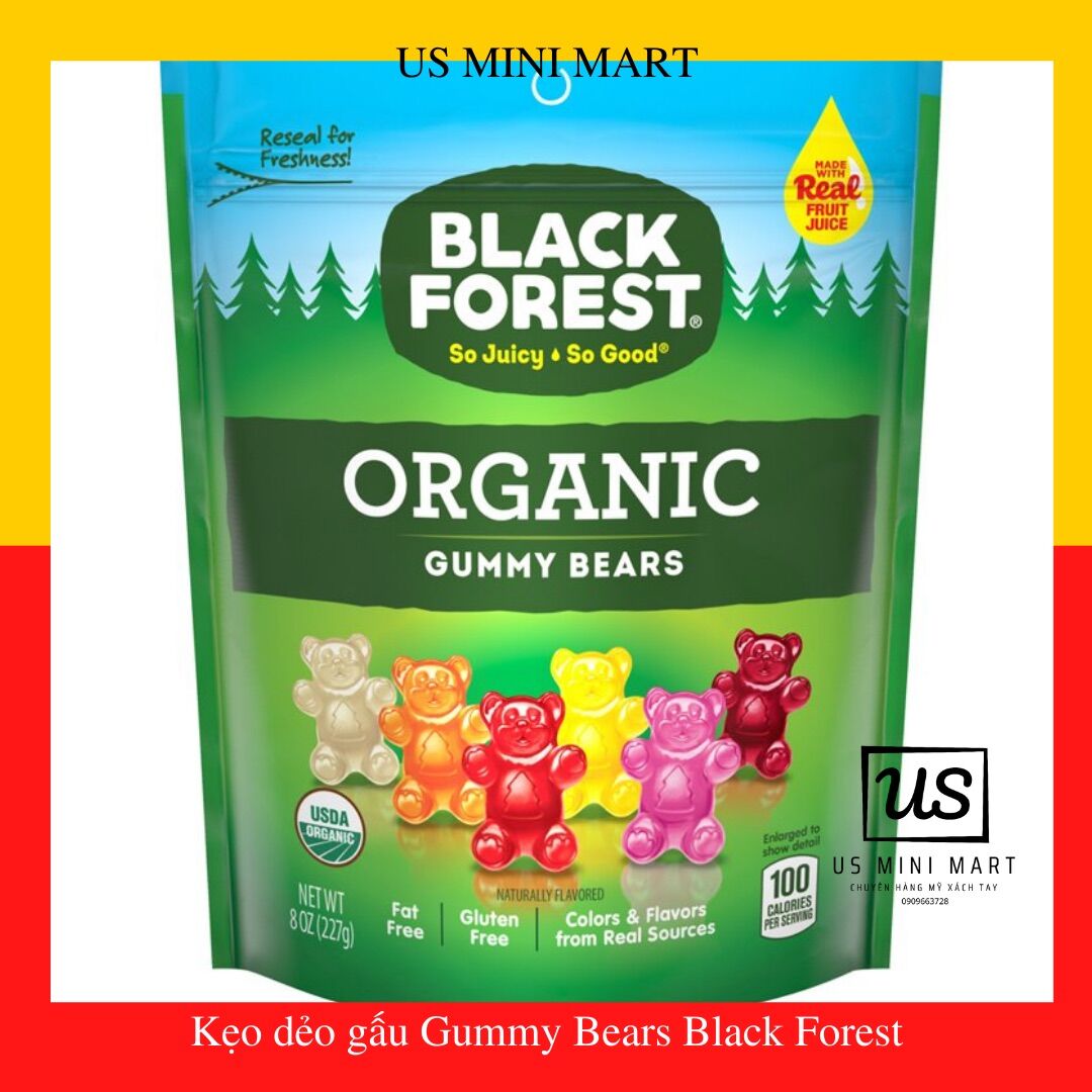 Kẹo dẻo gấu Organic Gummy Pears Black Forest 227g
