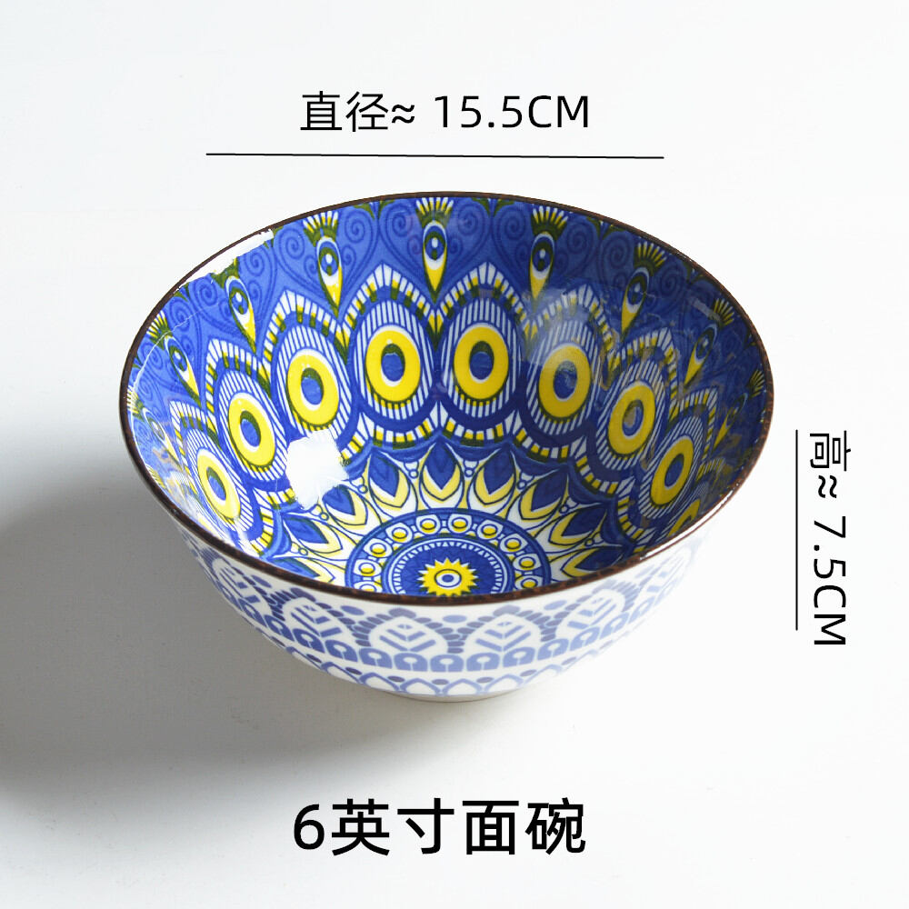 Bát cơm gốm sứ tráng men màu kiểu nhật 6 inch bộ đồ ăn gia dụng cá tính bát gốm sứ sáng tạo bát mì instagram bát canh uống chống nóng