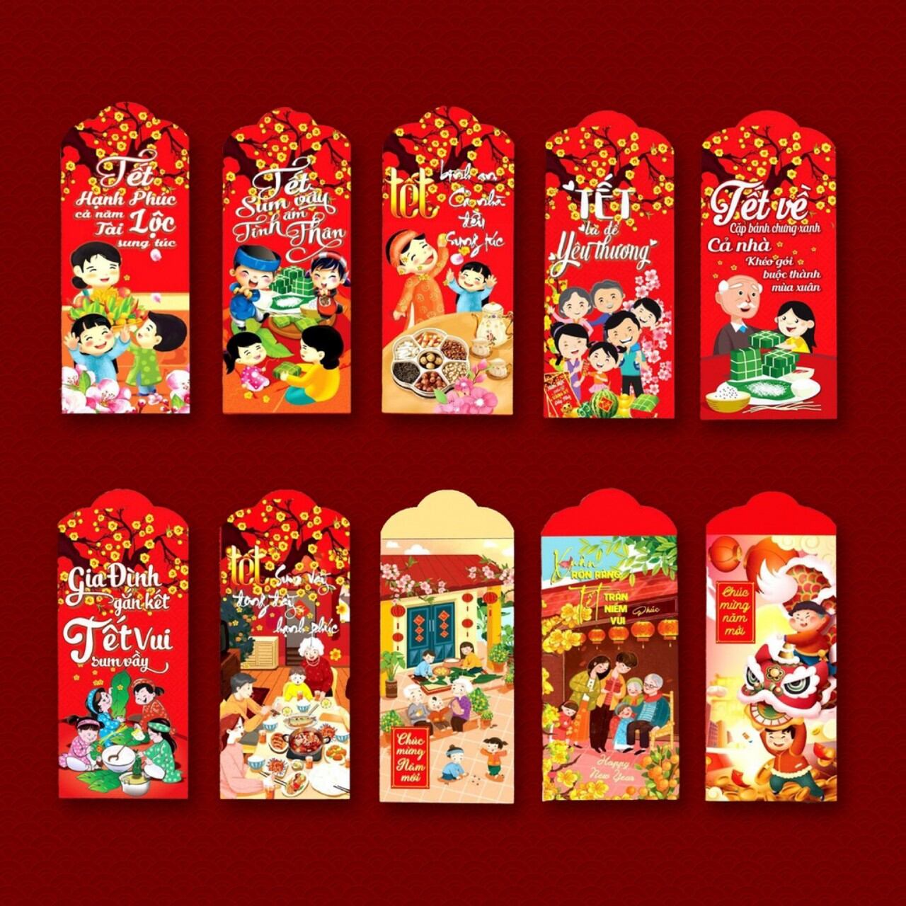 Combo 10 bao lì xì đón tết