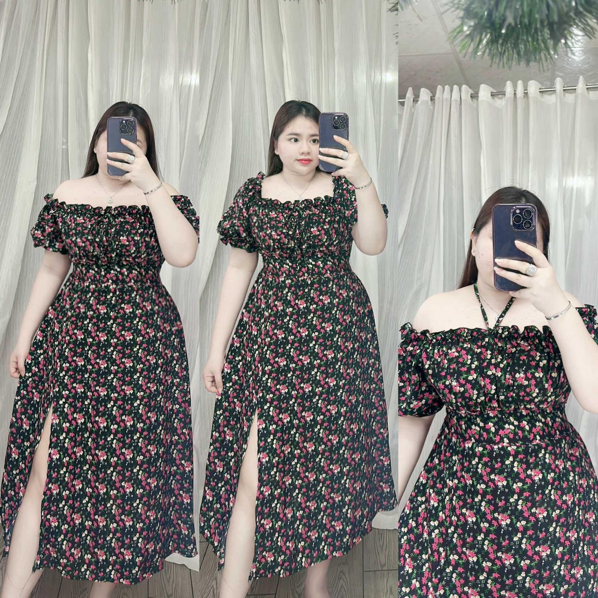 [Bigsize 65-90kg] Đầm Lụa Ý Xẻ Tà