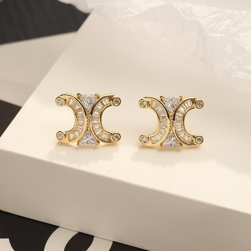 Hoa Tai Đính Đá Zircon Phong Cách Pháp Cổ Điển Mới 2025 Hoa Tai Nhẹ Sang Trọng Cao Cấp Phong Cách Nhỏ Hương Thơm Trang Sức Tai Thời Trang