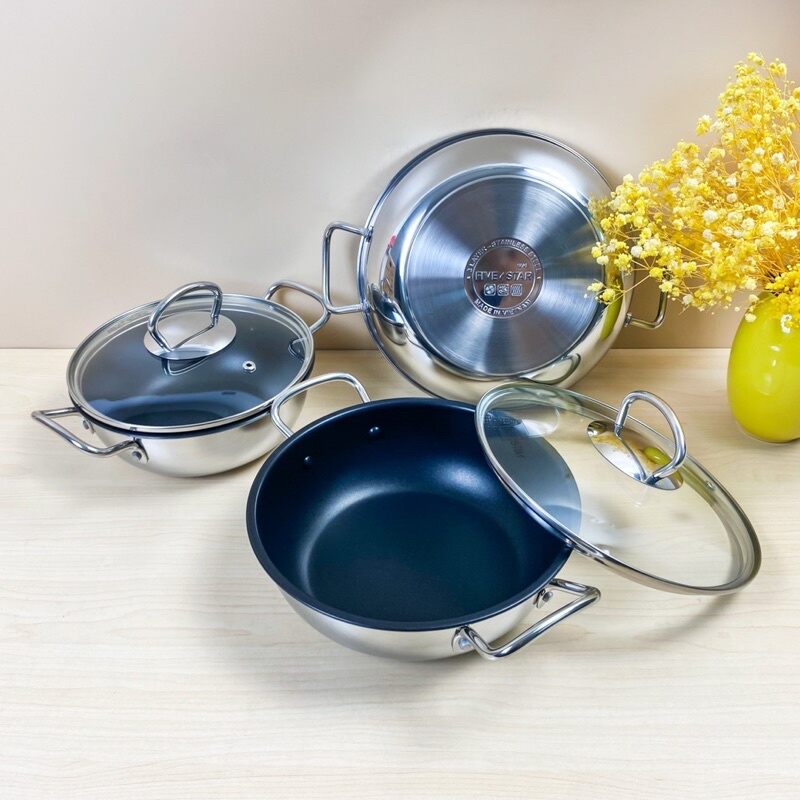 Nồi kho thịt cá chống dính inox five star dùng cho bếp từ và tất cả các bếp
