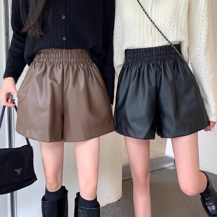 Quần short da nữ cạp chun,quần đùi da nữ siêu hot