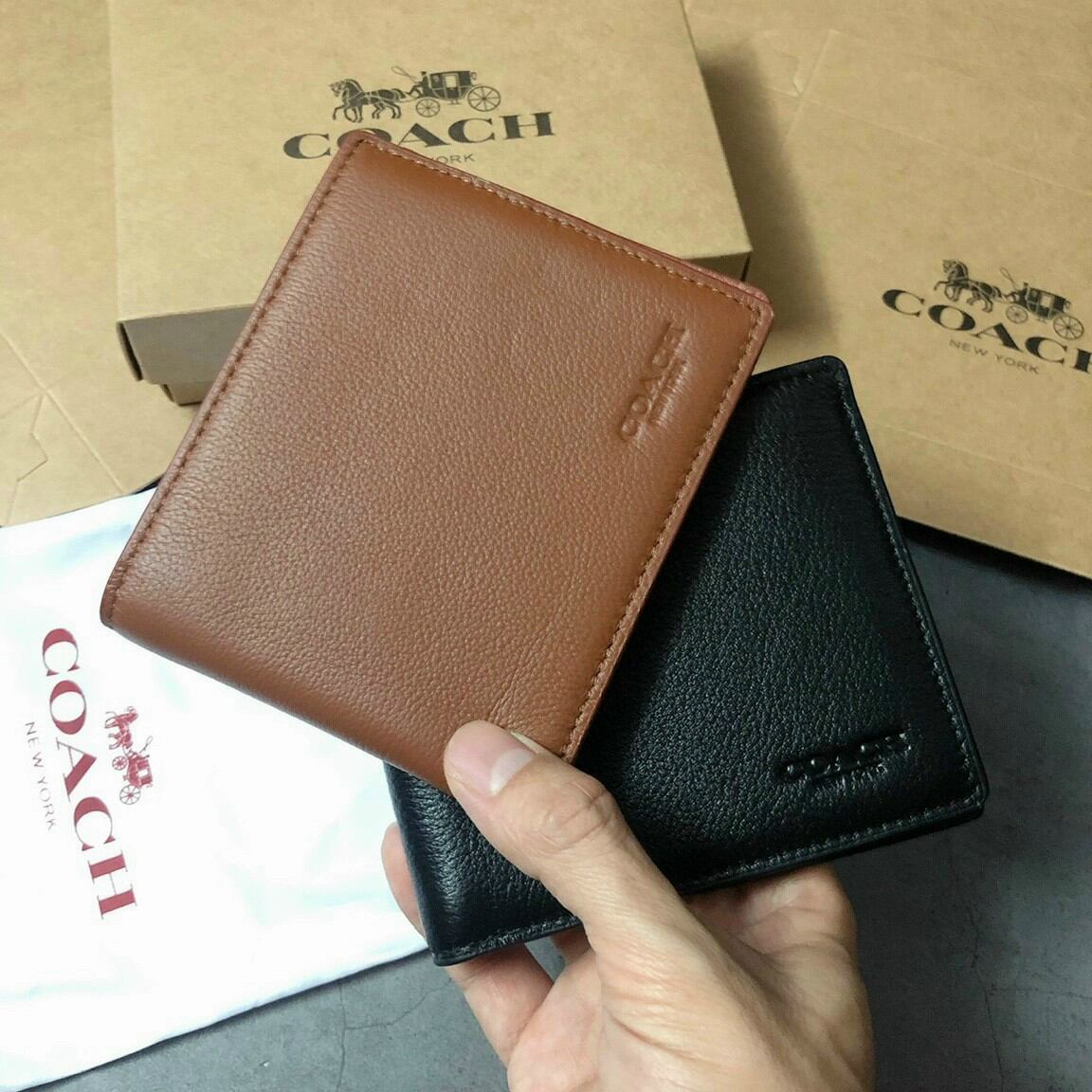 VÍ C0ACH NAM NGẮN DA THẬT chuẩn xịn xò