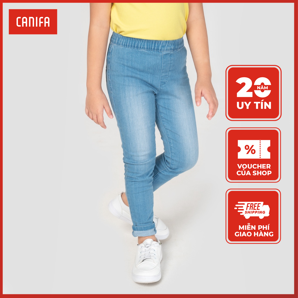 [15-17.5 VOUCHER TỚI 400K] QUẦN JEAN BÉ GÁI CANIFA - 1BJ21S002
