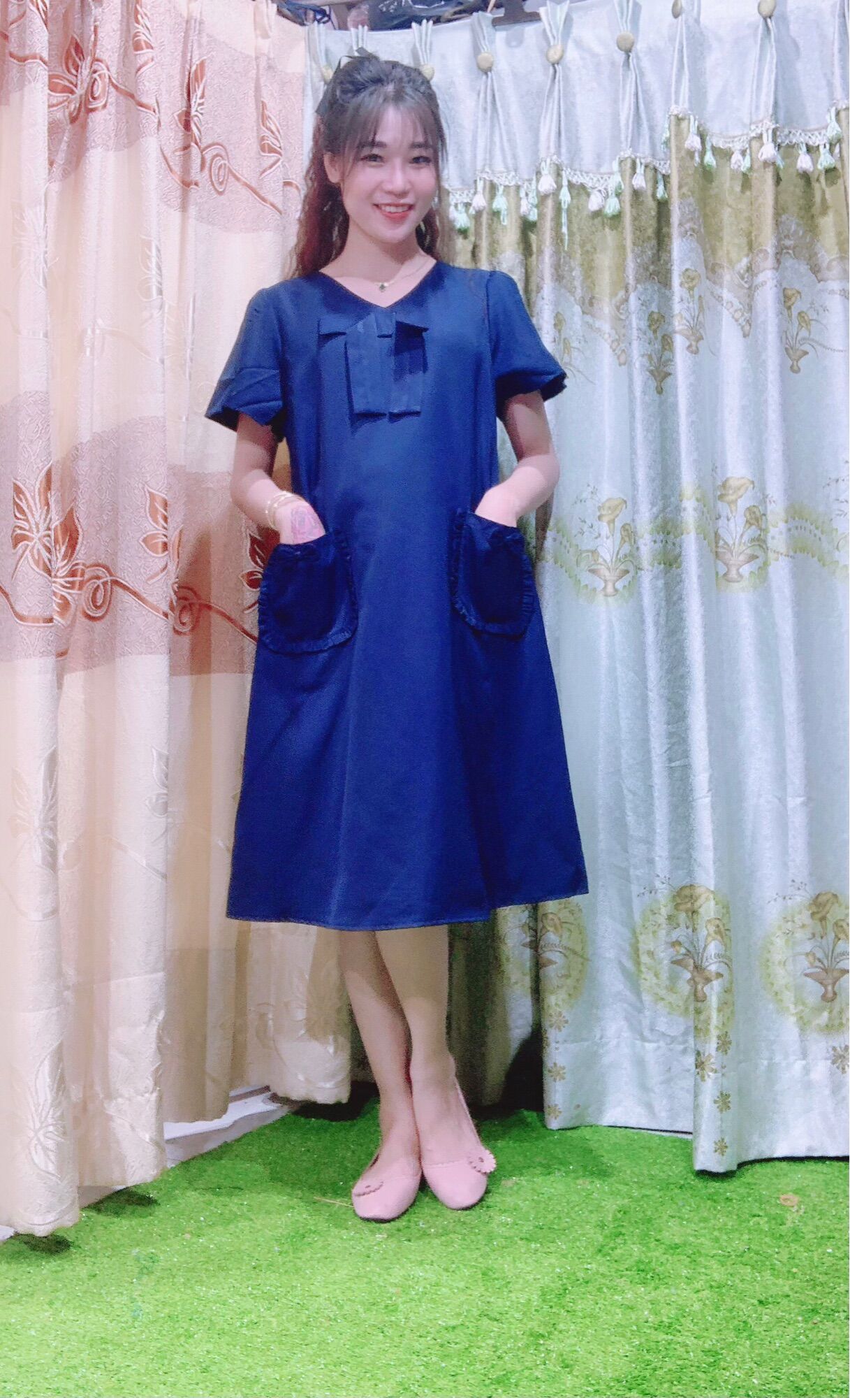 Đầm bầu suông hai túi size 45 đến 60kg