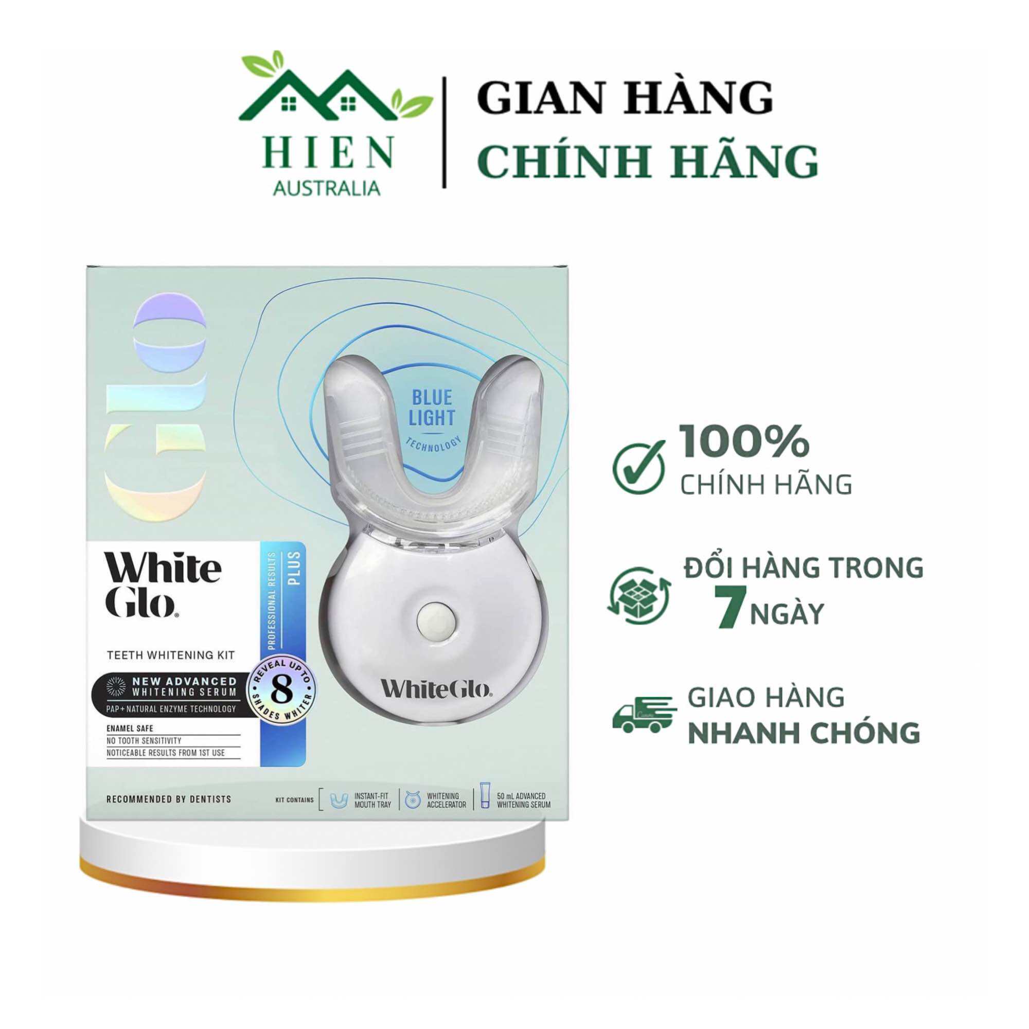 Set Làm Trắng Răng White Glo Teeth Whitening Kit Blue Light Technology Số 8