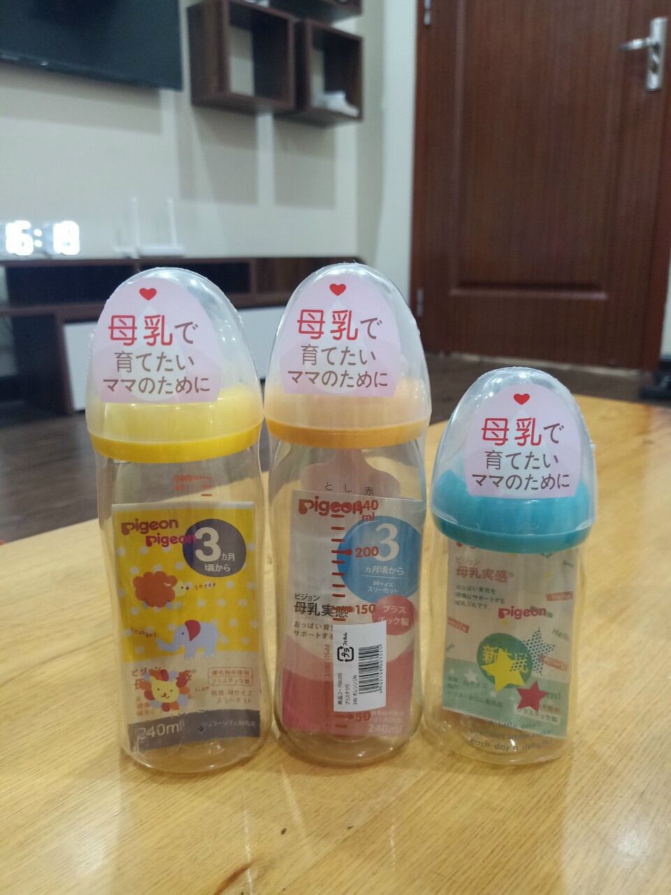 Bình Sữa Pigeon cổ rộng nội địa nhật 160ml/240ml đủ màu chính hãng