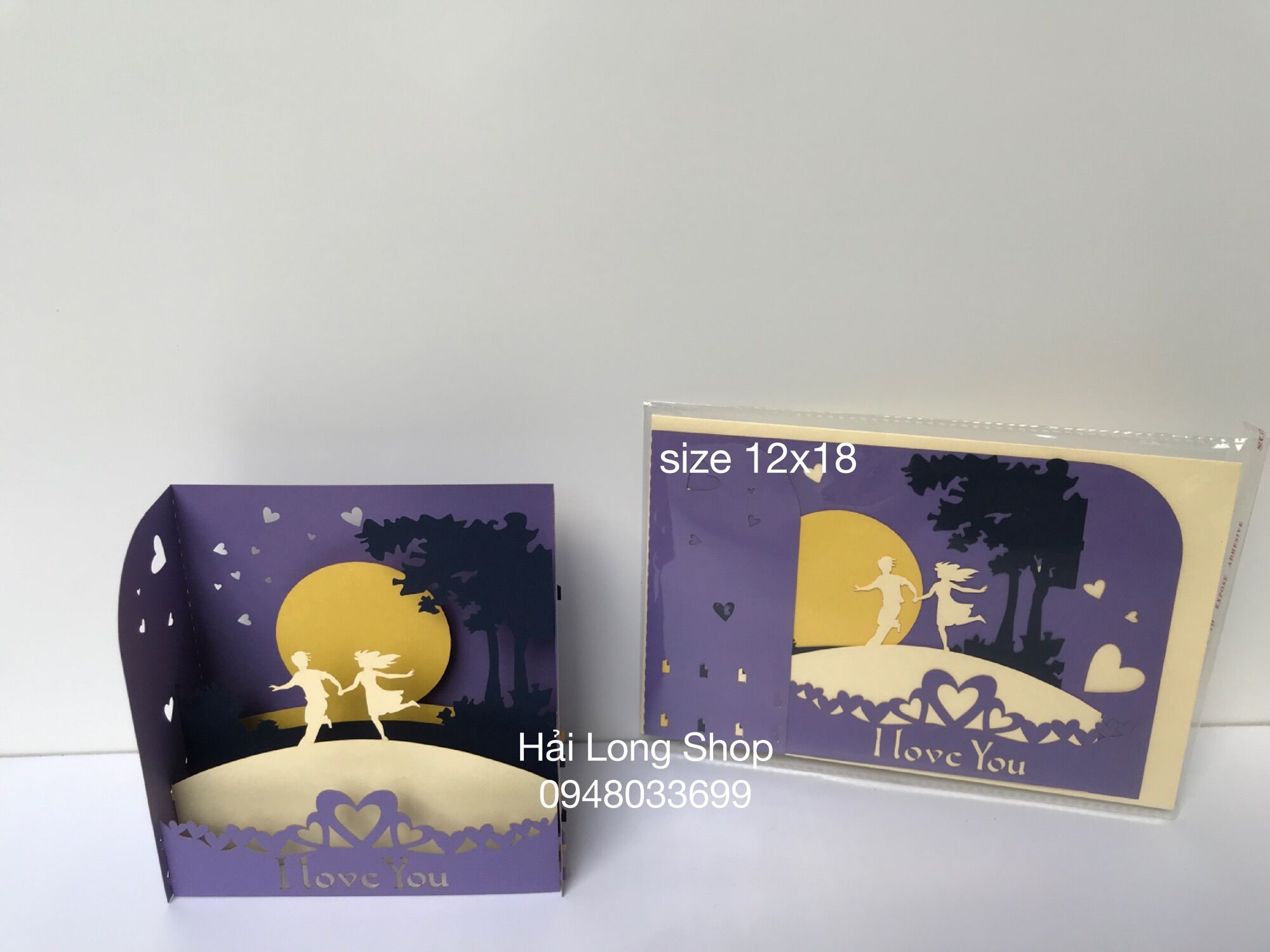 Hộp Tình Yêu 9 ( nắm tay chạy ) - Love - Thiệp 3D