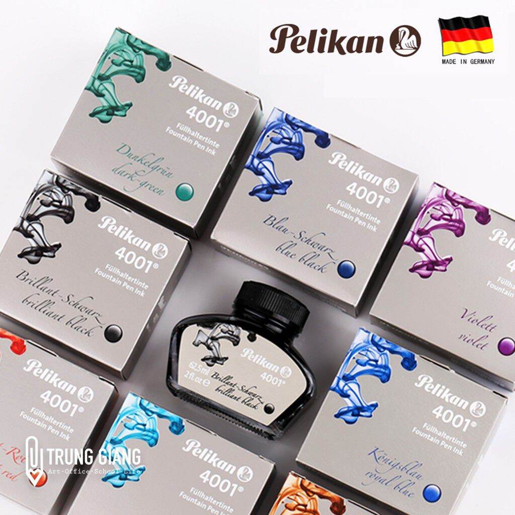 Mực viết máy pelikan 4001 đức 62.5ml - tím, xanh, đỏ, đen