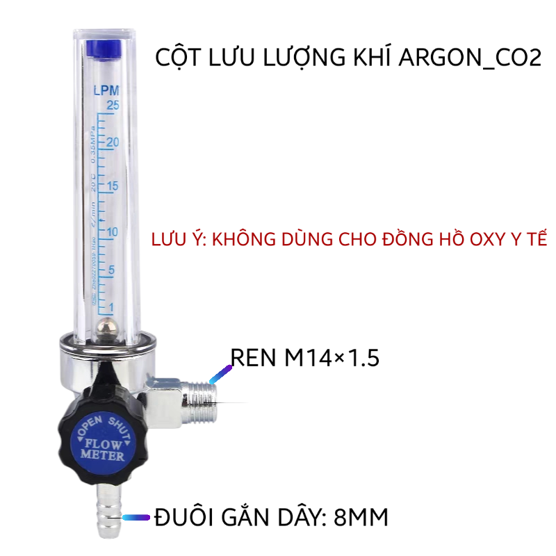 Cột Đo Lưu Lượng Đồng Hồ Argon_Co2