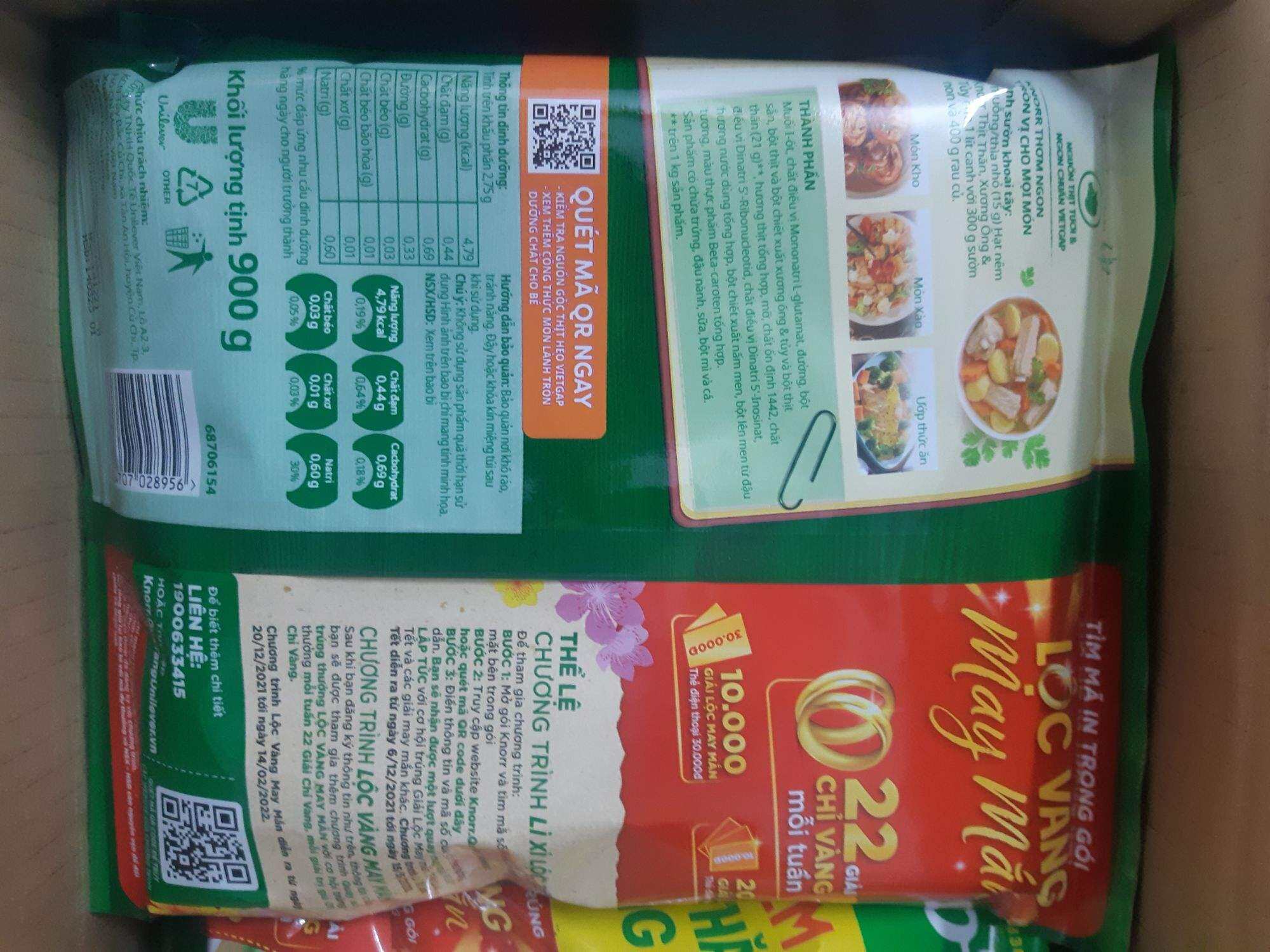 Bột nêm Knorr thịt thăn xương ống 900g bản Tết 2022