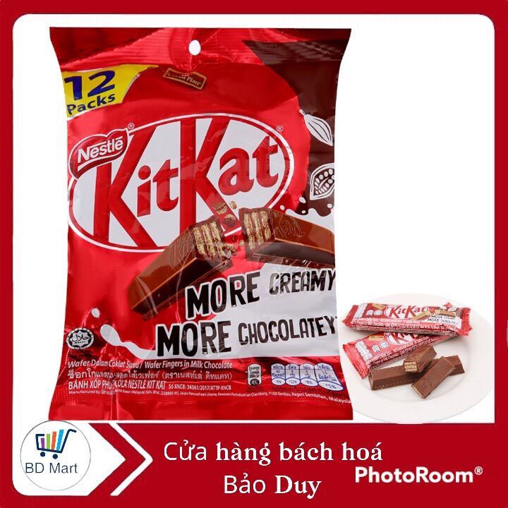 Bánh xốp phủ socola KitKat gói 204g 71750