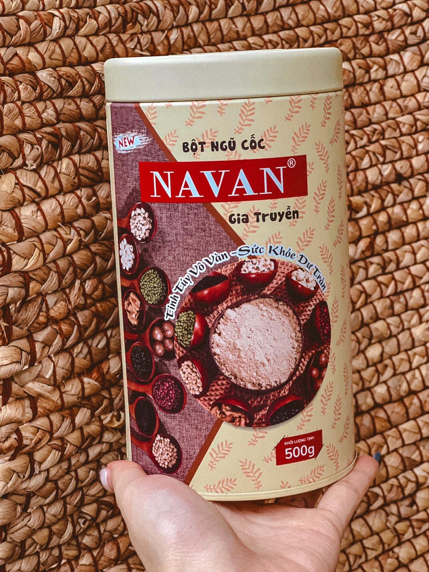 Lon bột ngũ cốc navan 500gr