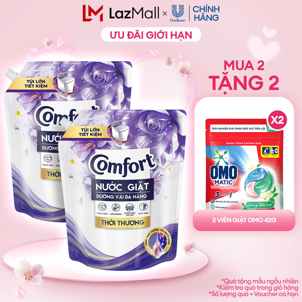 (Livestream) - Combo 2 Nước Giặt Comfort Dưỡng Vải Đa Năng Thanh Lịch/Thời thượng 3.6Kg / 3.8Kg (bao bì tùy lô nhập hàng)
