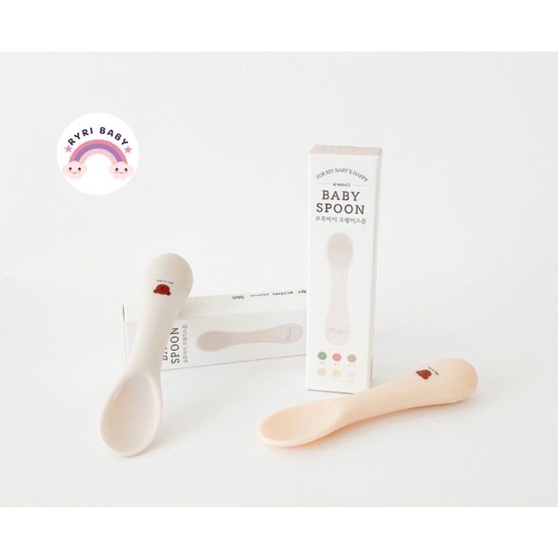 <có sẵn> MUỖNG ĂN DẶM SILICONE DOTTODOT HÀN QUỐC