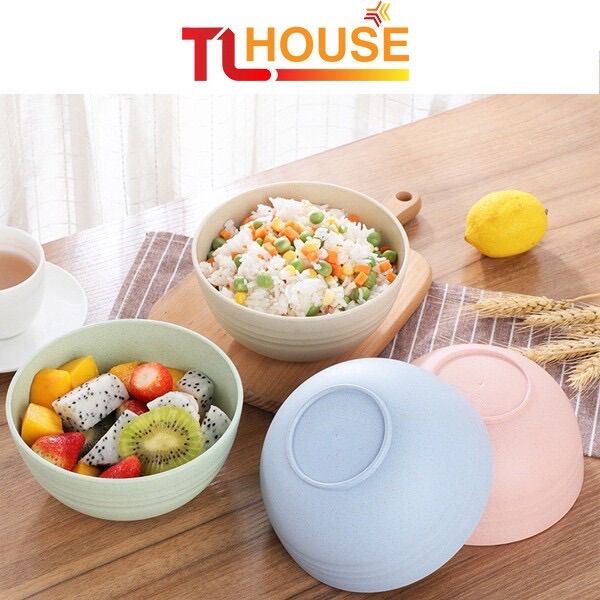 Bộ 3 tô nhựa lúa mạch pastel cao cấp, tô đựng hoa quả, salad, thức ăn chịu nhiệt  – TALI HOUSE