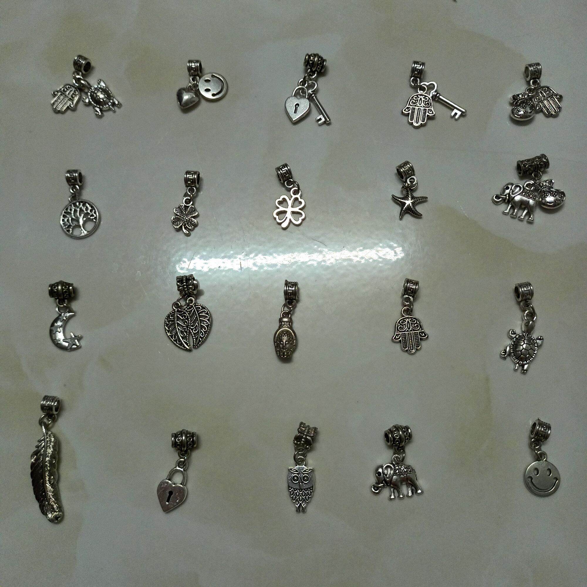 Charm Rùa Kiên Trì Học Tập ống lùa bạc thái làm vòng