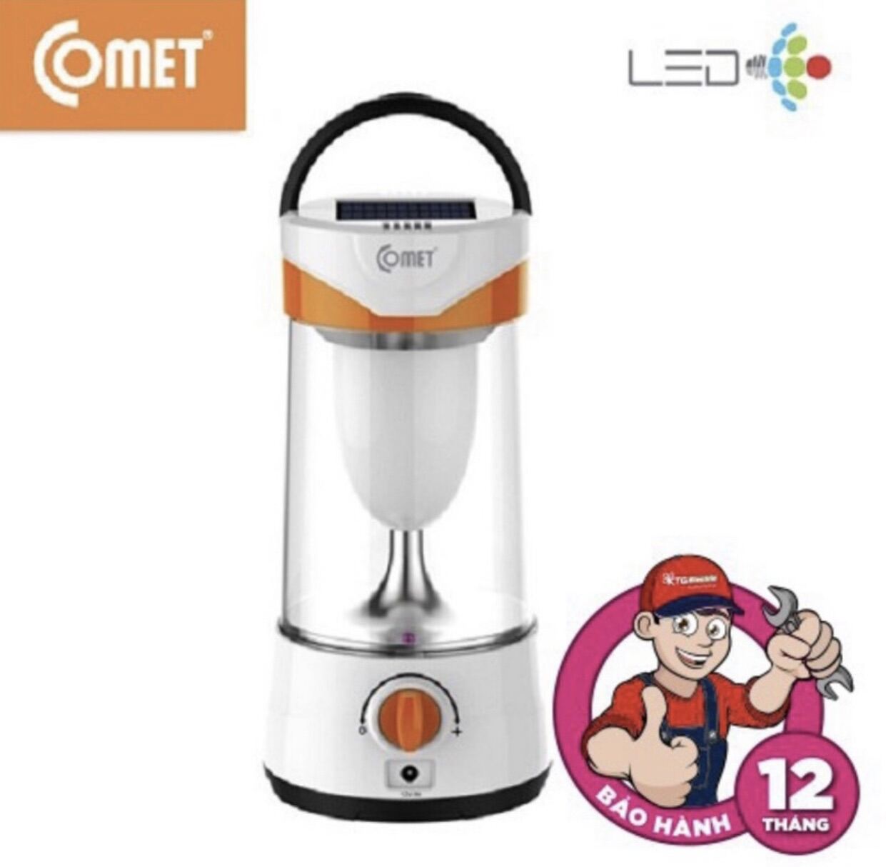 Đèn sạc led Comet siêu sáng, có tấm pin năng lượng mặt trời, tiết kiệm điện