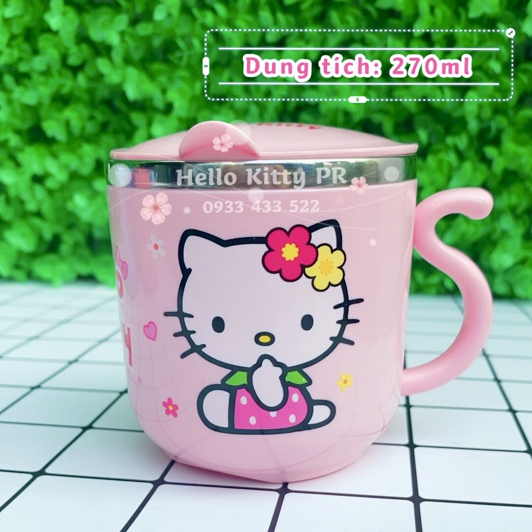 Ly cốc inox Hello Kitty Doremon Doraemon