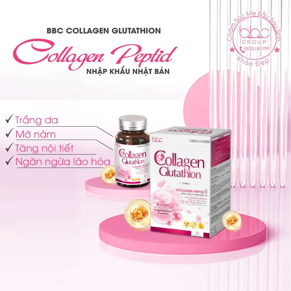 Collagen Glutathion trắng da mờ nám - BBC
