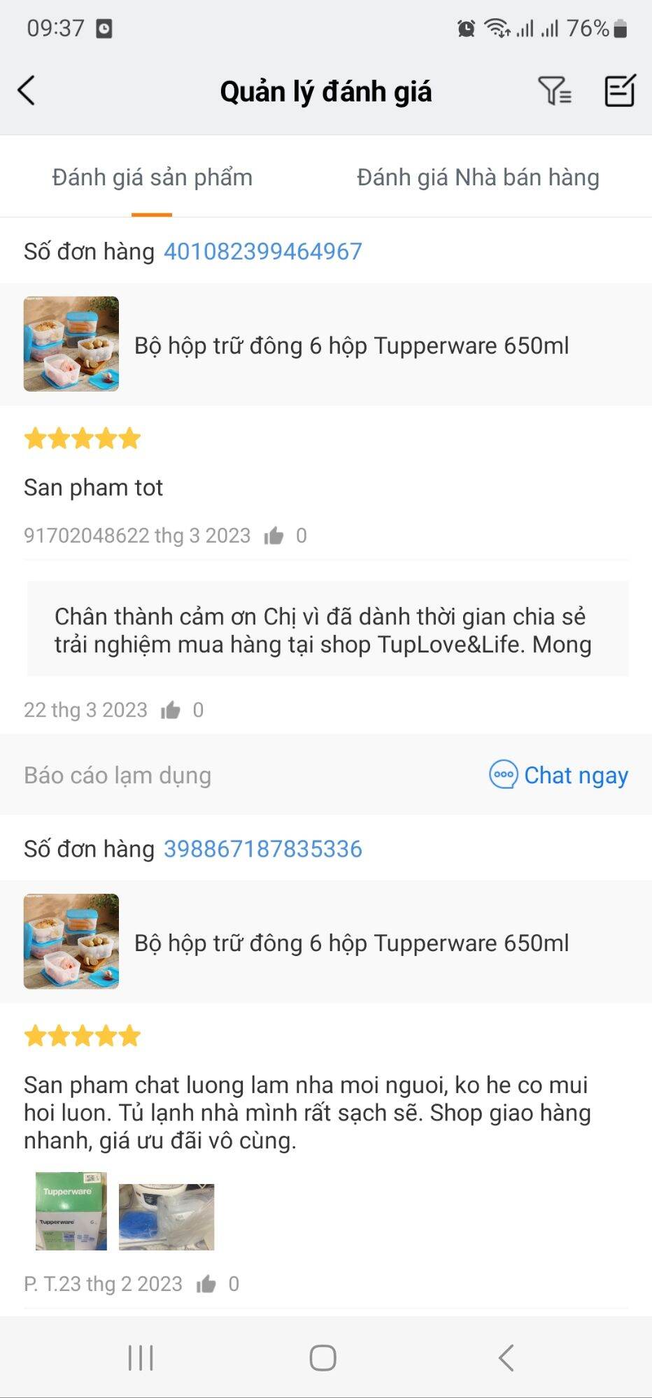 Bộ hộp trữ đông 6 hộp Tupperware 650ml