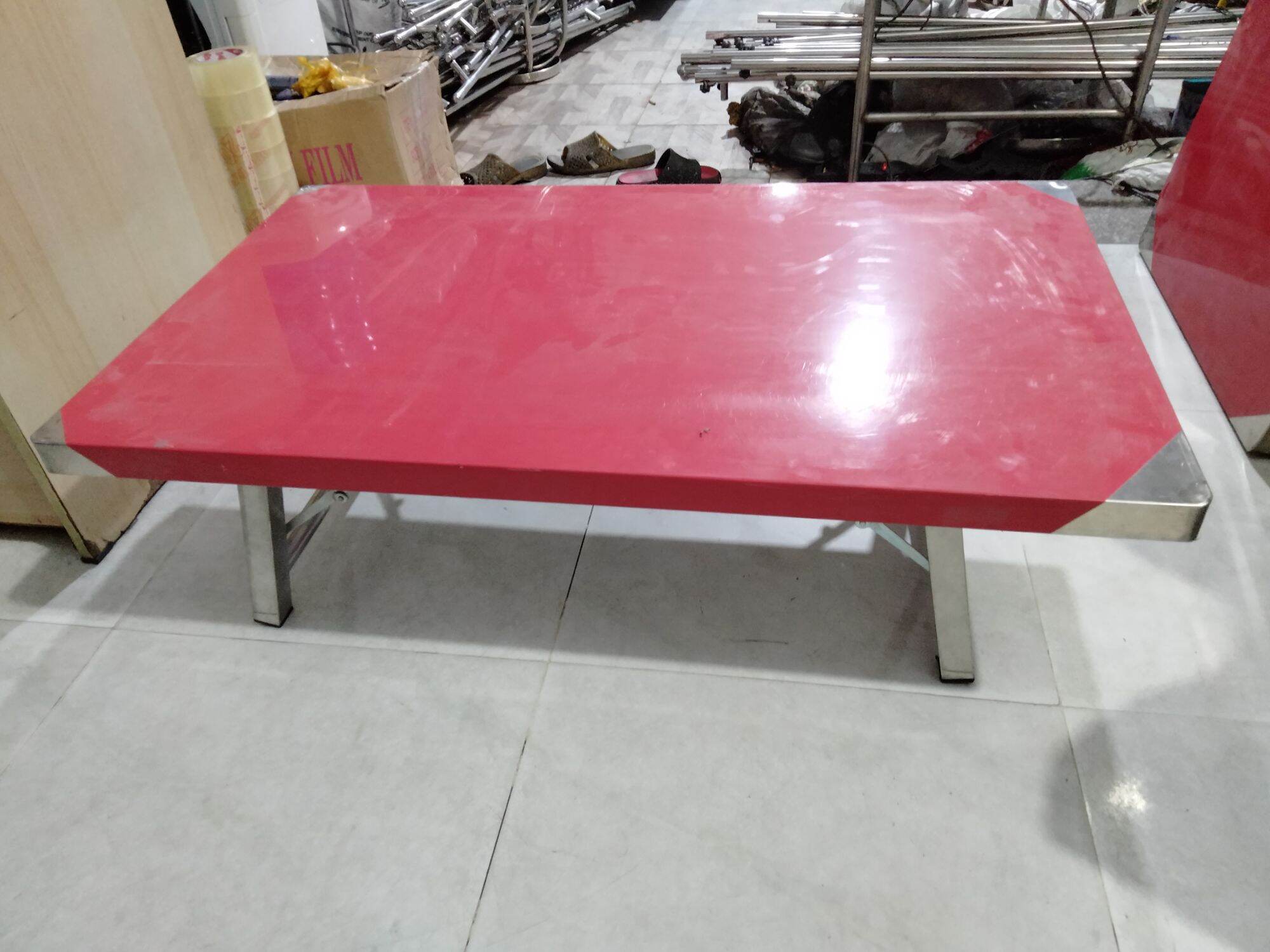 Bàn inox xếp gọn cao 3 tấc