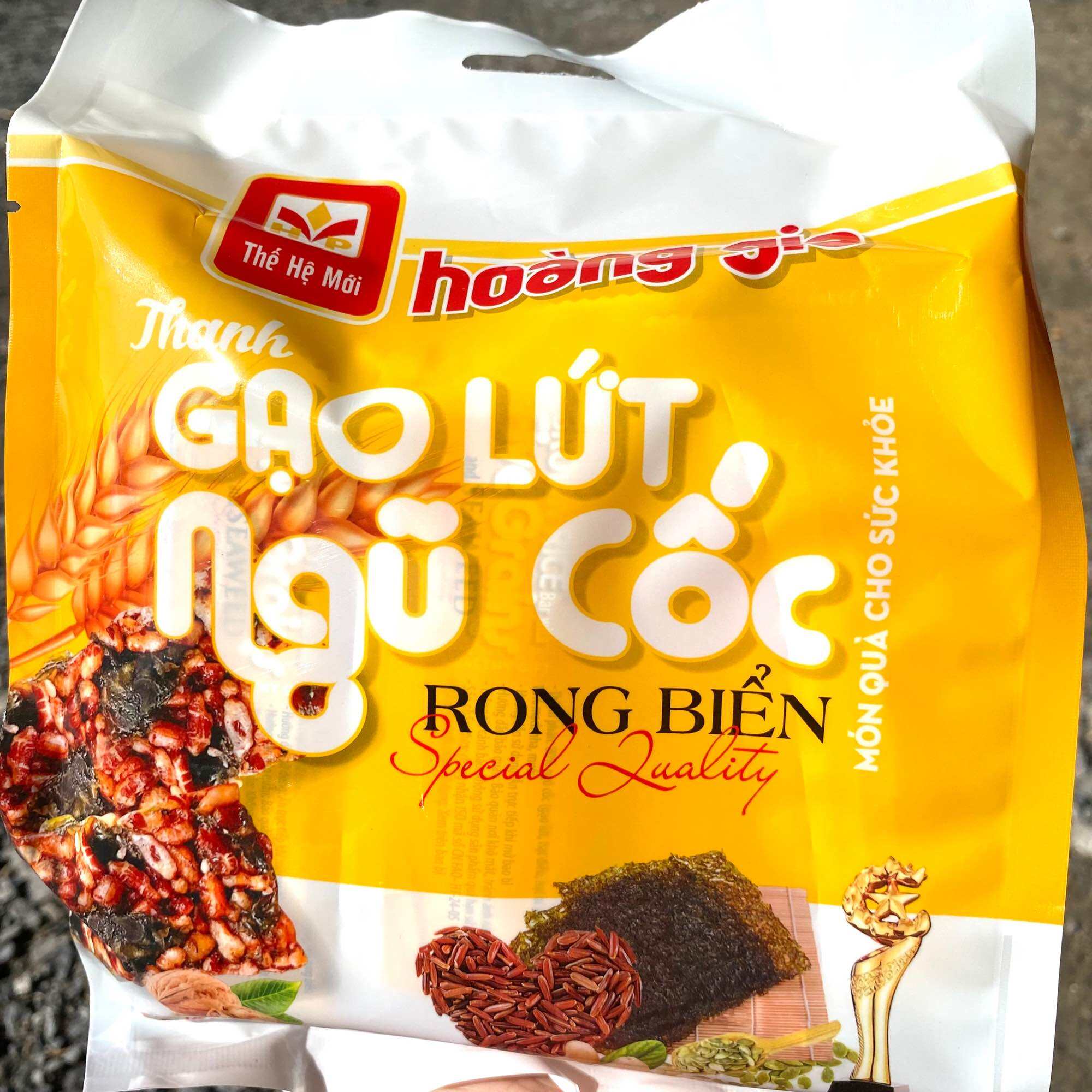 [Giá sốc]10 Thanh Bánh Ngũ Cốc, Gạo Lứt Rong Biển Hỗ Trợ Ăn Kiêng Giảm Cân Giòn Thơm Ngon - Bánh Gạo Lứt Công ty Hoàng Gia