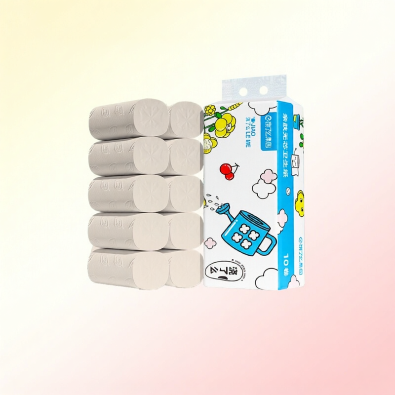 Túi Giấy Toilet Không Có Cuộn Bao Bì Nguyên Chất Túi Giấy Toilet Bốn Lớp Dùng Trong Gia Đình 10 Túi 700g Sản Phẩm Không Có Mùi Hương