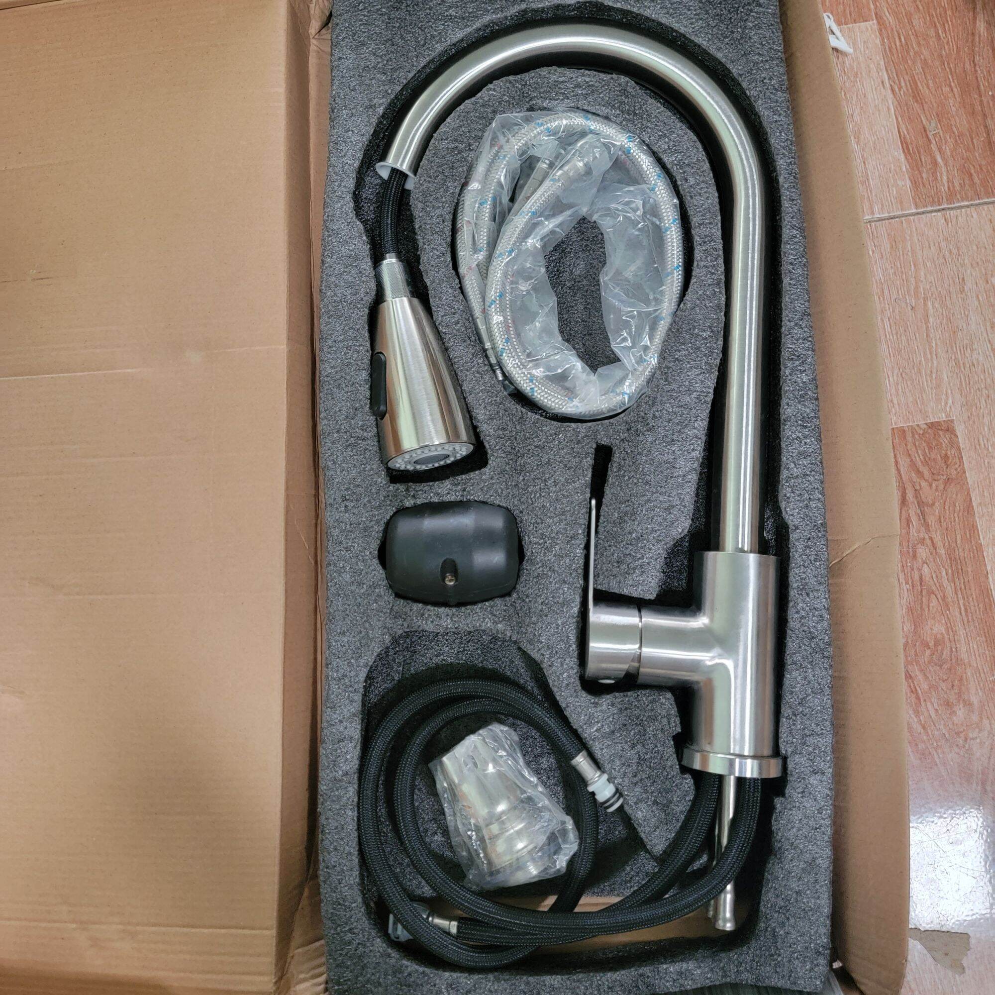 Vòi chậu rửa chén rút inox 304