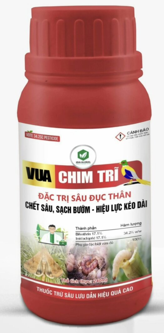 THUỐC TRỪ SÂU VUA CHIM TRĨ (TRỪ sâu đục thân, sâu cuốn lá nhỏ-sâu da láng phổ rộng)