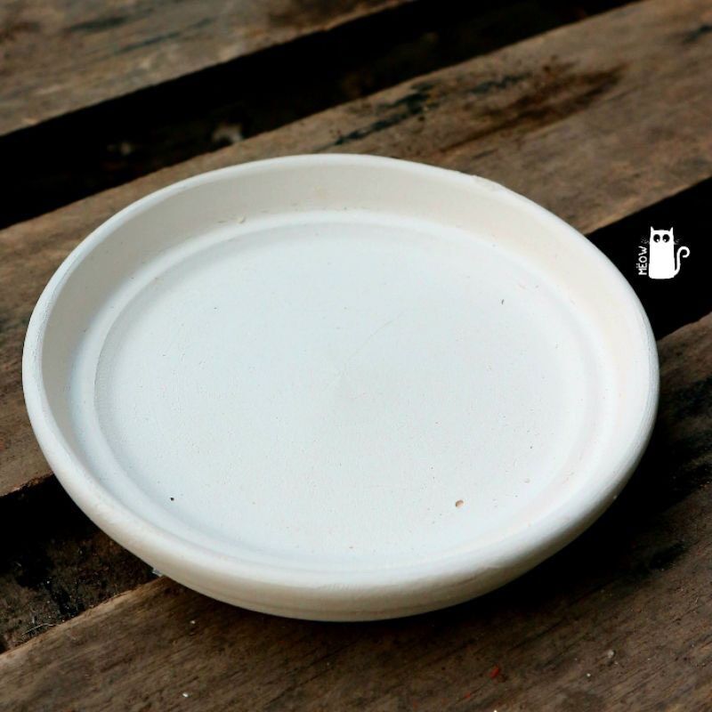 Dĩa lót chậu đất nung Trắng nhiều size