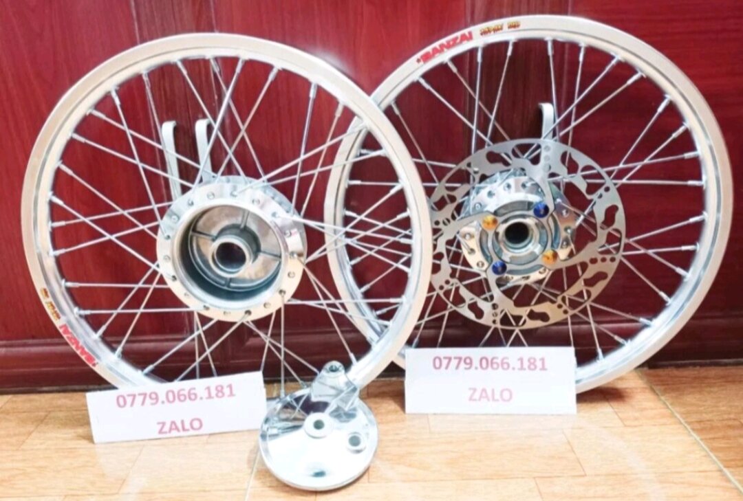 BÁNH CĂM WAVE 1 ĐĨA TRƯỚC NIỀNG NHÔM BANZAI DALE SOLUTE THÁI (CÓ NHIỀU MÀU) KÈM ĐĨA ỐC KIỂU MÁ ĐÙM SAU ĐÃ RÚT CĂM SẴN