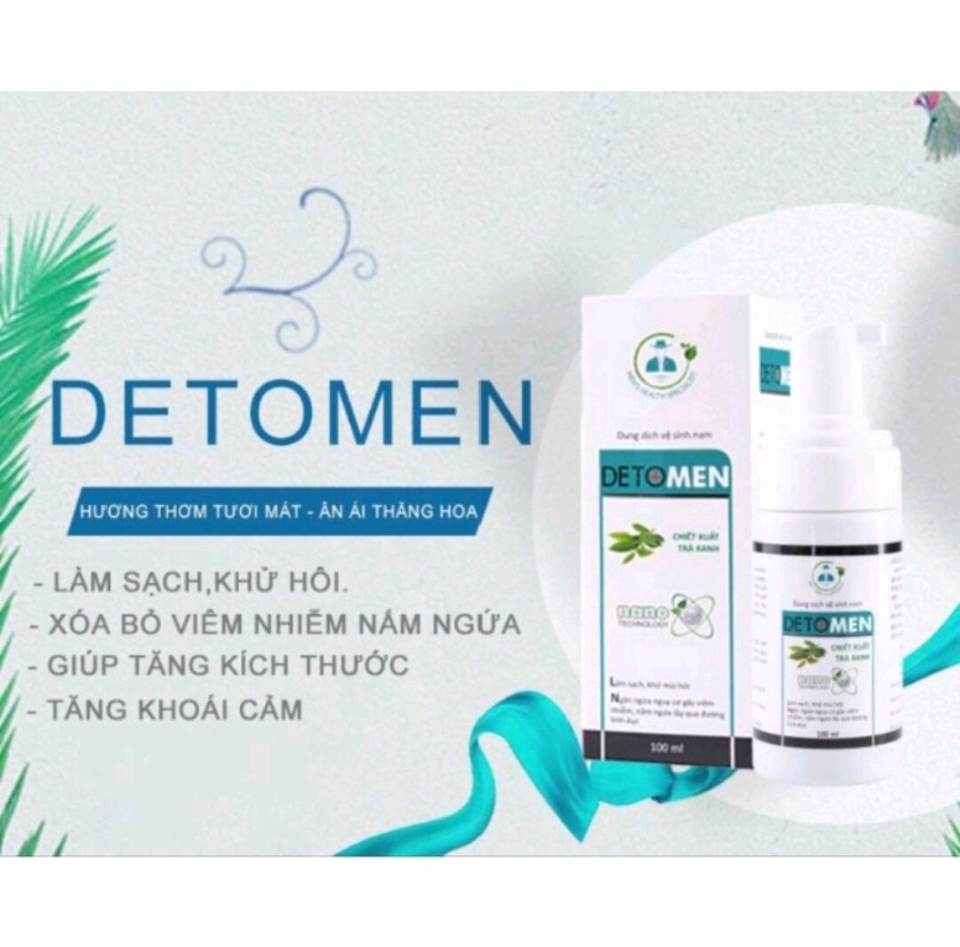 Dung Dịch Vệ Sinh Nam Giới Detomen hương bạc hà 100 ml