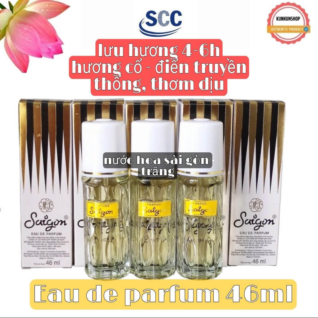Nước hoa Sài Gòn trắng lọ 46ml chính hãng Mỹ phẩm Sài Gòn SCC hương cổ điển, truyền thống dịu nhẹ dễ chịu