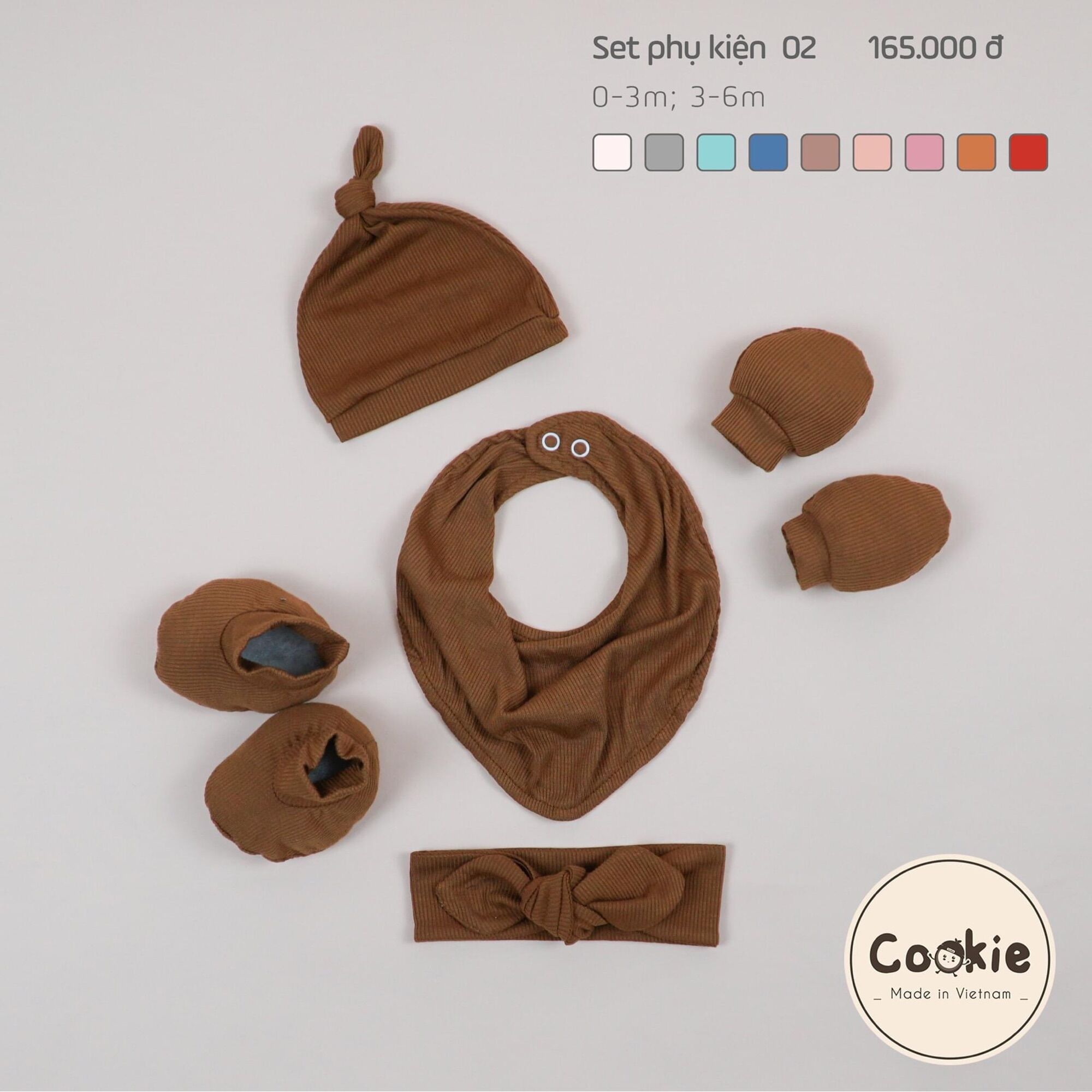 SET MŨ,BAO TAY CHÂN,YẾM, TURBAN COOKIE SƠ SINH