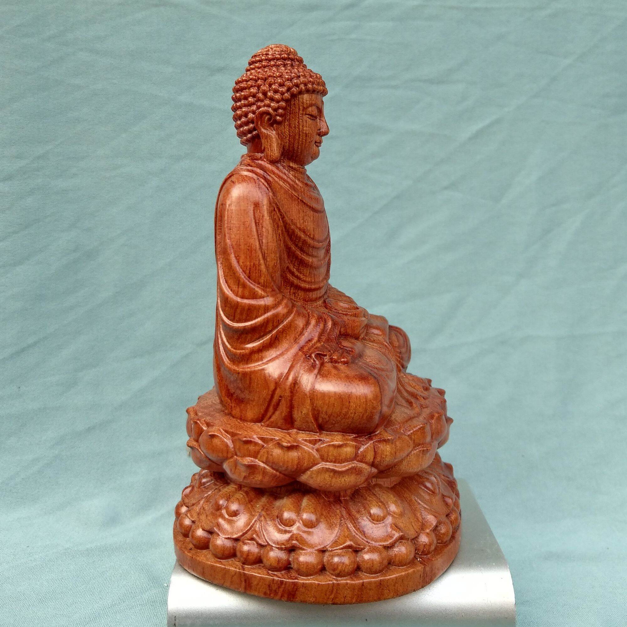 Tượng Phật Thích Ca - Gỗ Hương - Cao 15cm