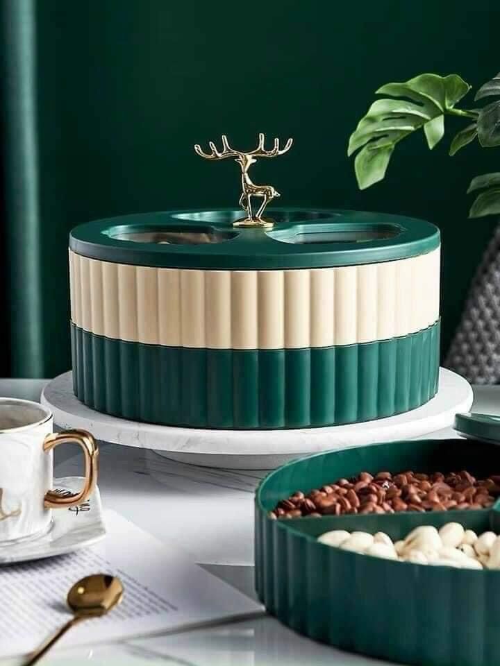 Khay mứt 2 tầng tuần lộc