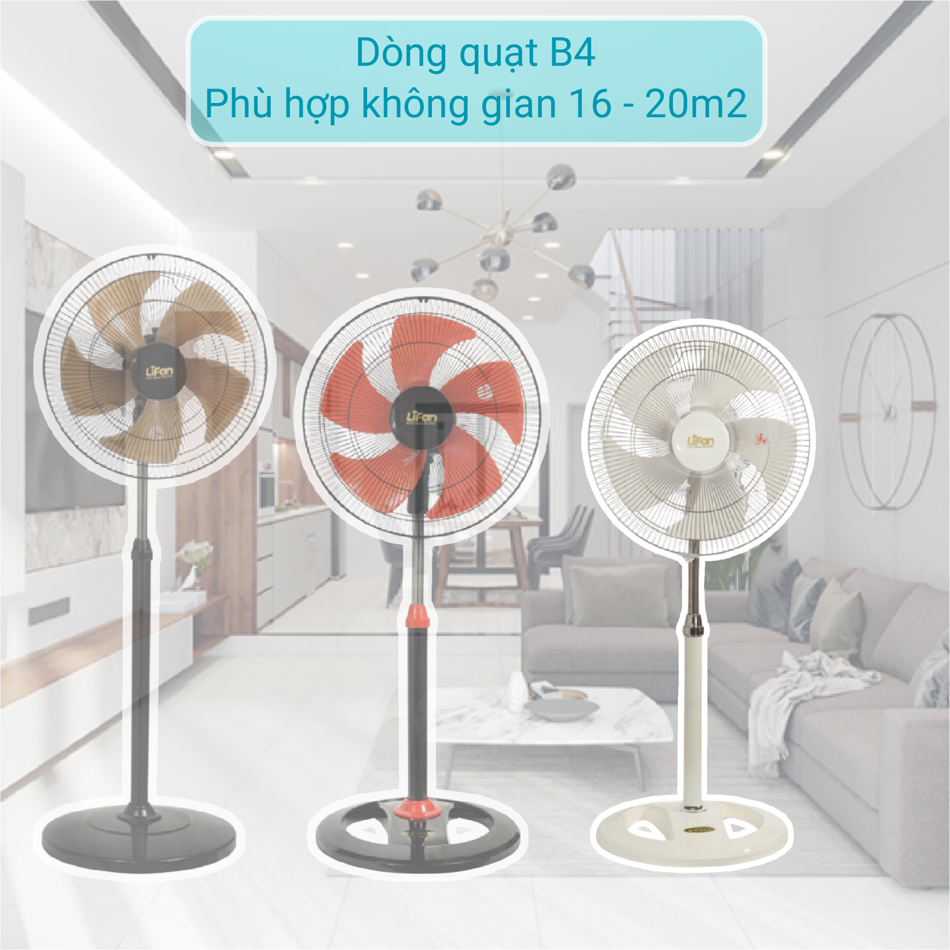[HCM]Quạt Đứng Lifan Đ-616A ( MÀU TRẮNG - LỒNG XI)