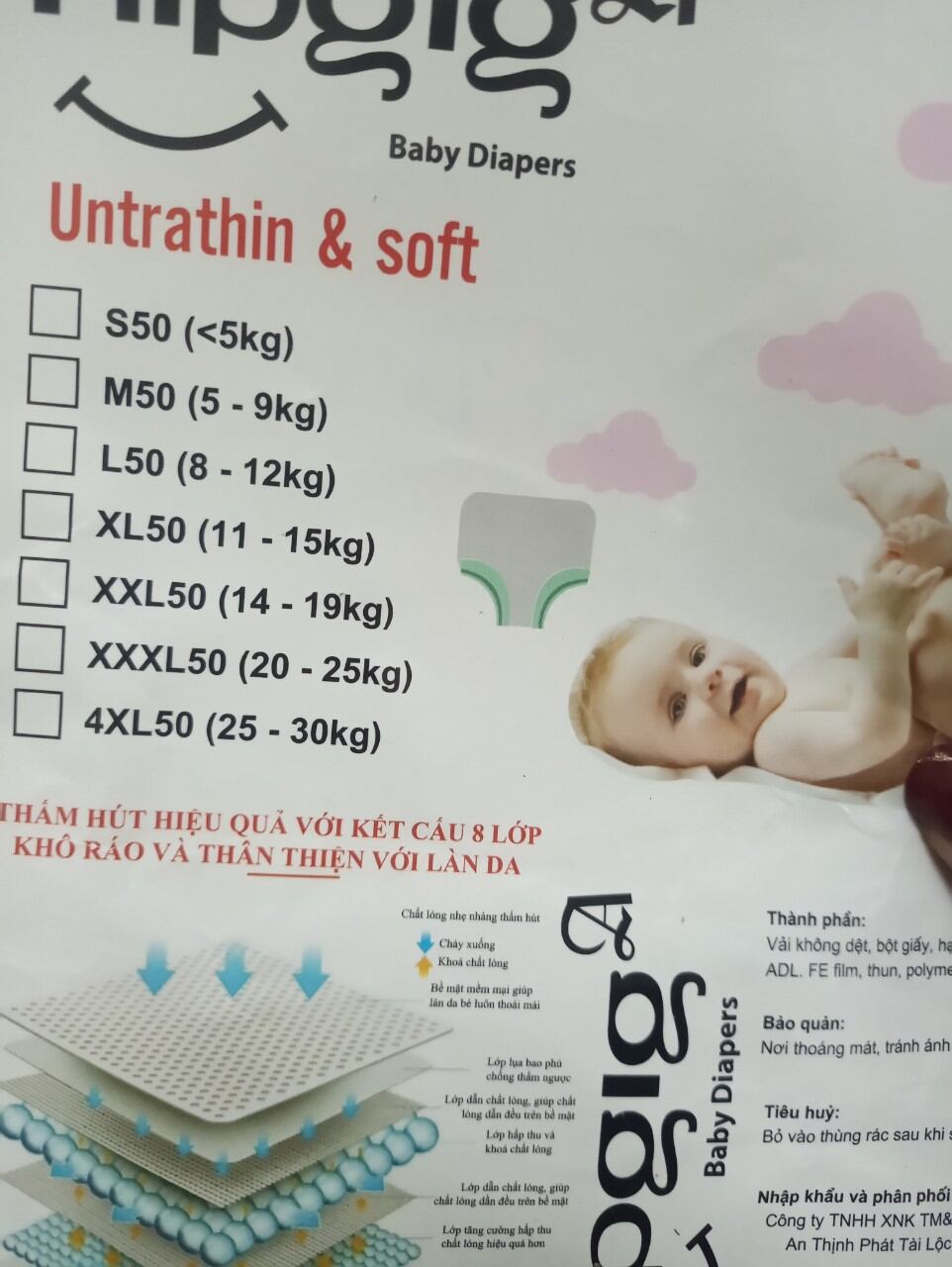 tã bỉm quần hipgip A/50m
