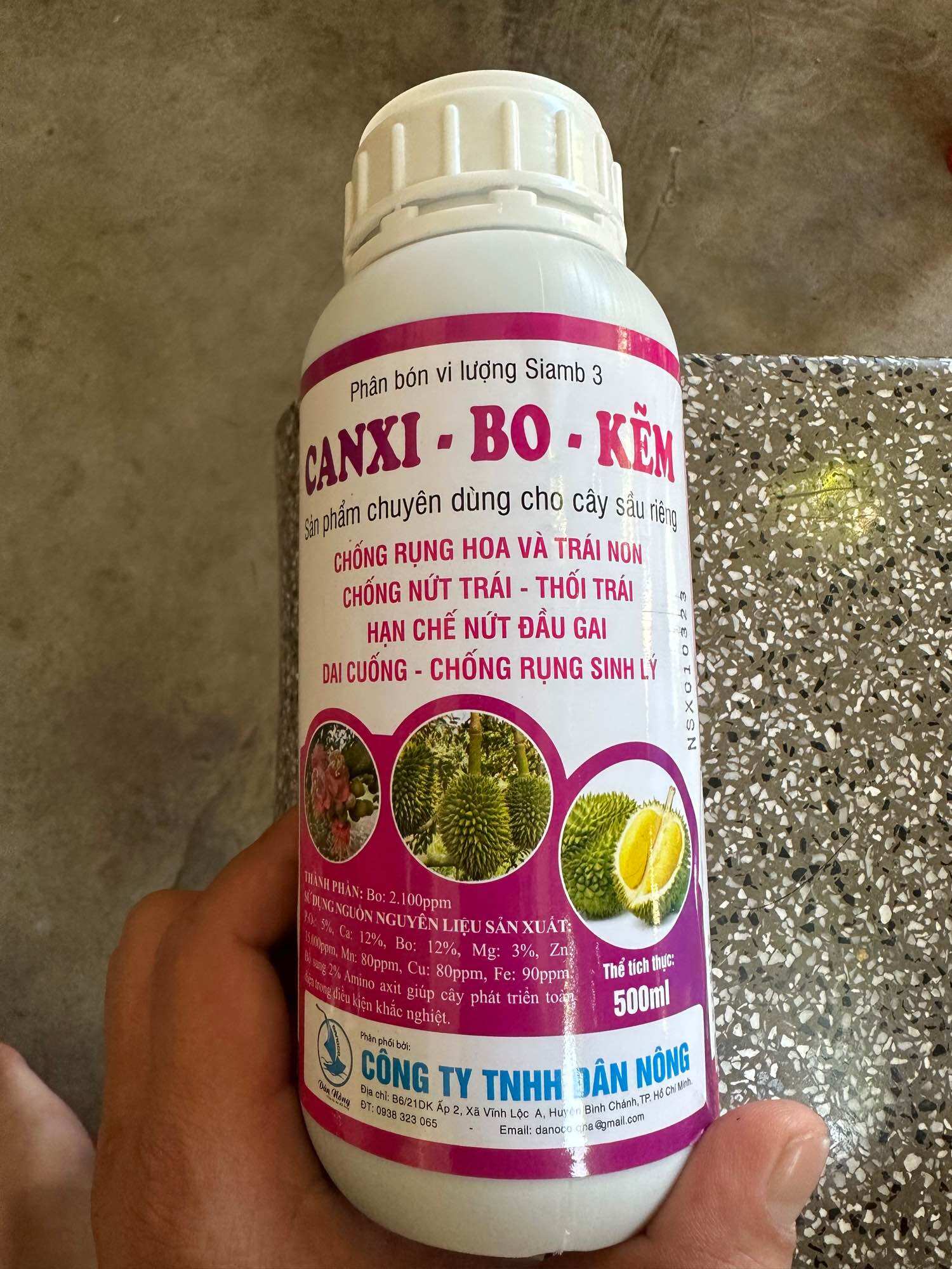Phân bón vi lượng CANXi - BO - KẼM chống rụng hoa và trái non - chống nứt trái - thối trái - hạn chế nứt đầu gai - dai cuống - chống rụng sinh lý.
